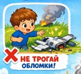 Информационными плакатами по правилам поведения при обнаружении обломков